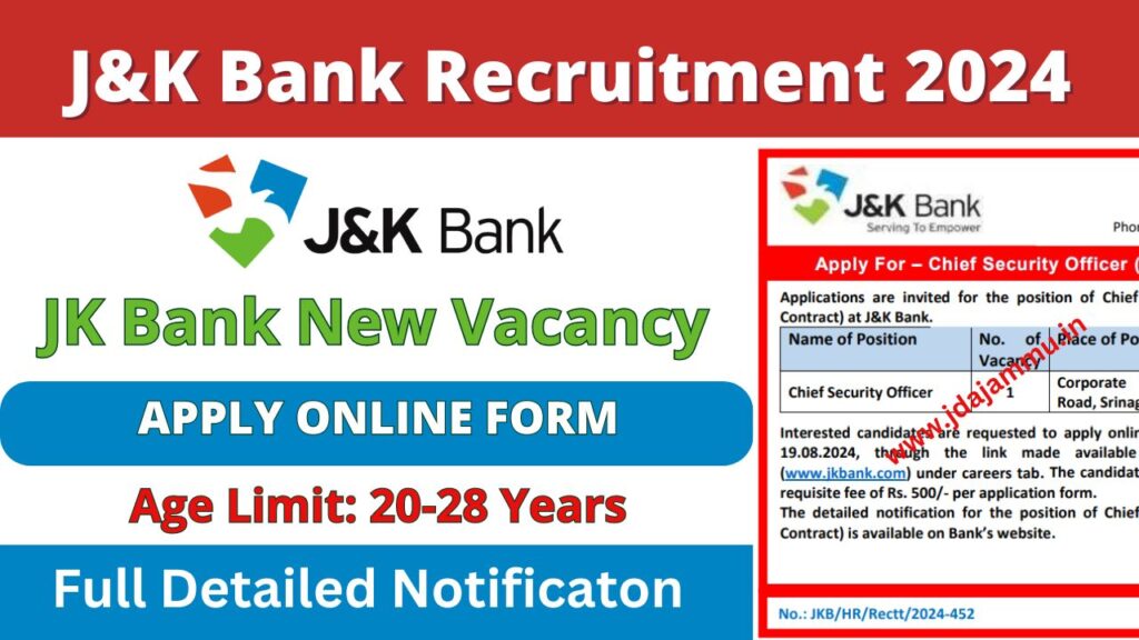 JK Bank Recruitment 2024