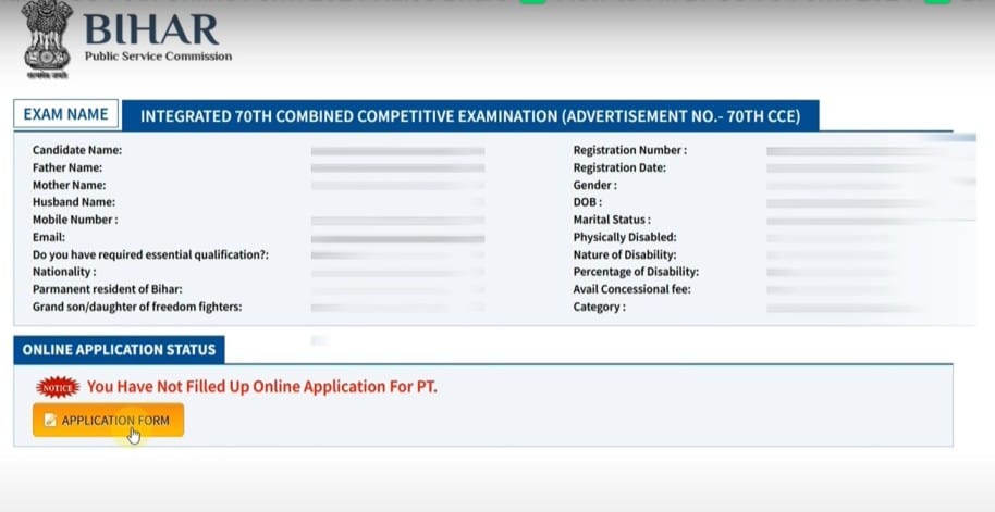 BPSC Recruitment 2024 application form