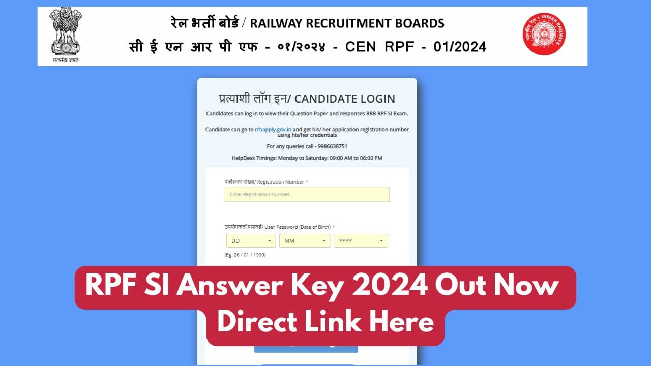 RPF SI Answer Key 2024