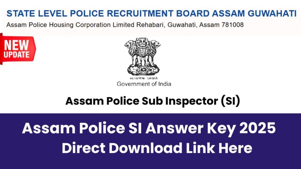 Assam Police SI Answer Key 2025